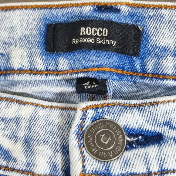 True Religion jeans men's siz 36 hard washed blue Rocco Renegade  relaxed skinny - Picture 10 of 15